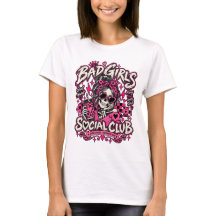 T-shirt Halloween Bad Girls Social Club squelette