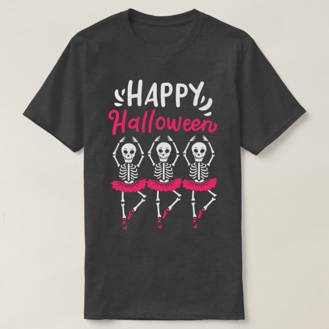 T-shirt Halloween Ballet Dancer Squelette Éffrayant (Design devant)