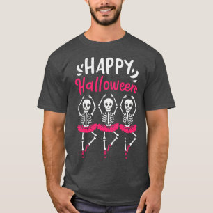 T-shirt Halloween Ballet Dancer Squelette Éffrayant