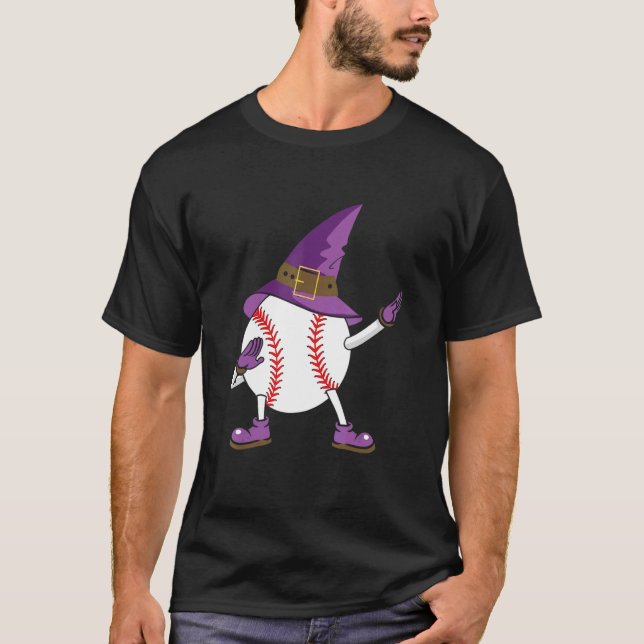 T-shirt Halloween Baseball Witch Baseball Player Halloween (Devant)