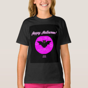 T-shirt Halloween Bat Girls Black Basic T Shirt