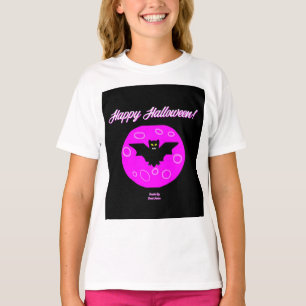 T-shirt Halloween Bat Girls White Basic T Shirt