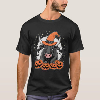 T-shirt Halloween Bison Éffrayant sorcière Casquette et Ci