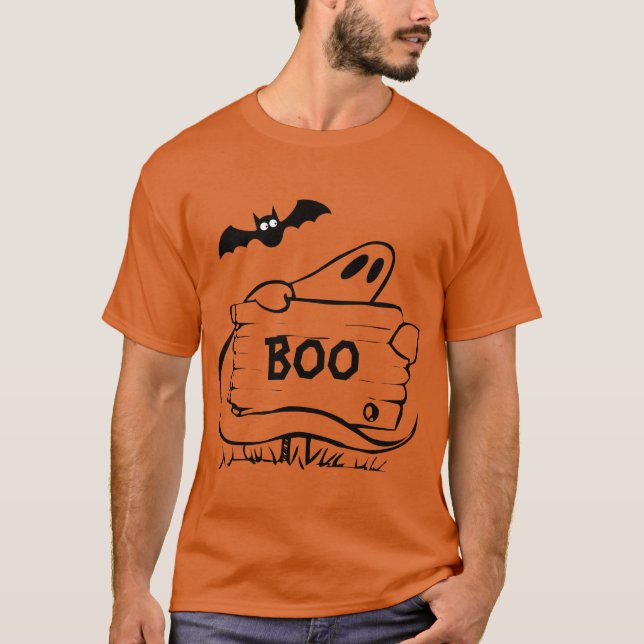 T-shirt Halloween, BOO (Devant)