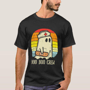 T-shirt Halloween Boo Boo Crew Ghost Nurse Retro Halloween