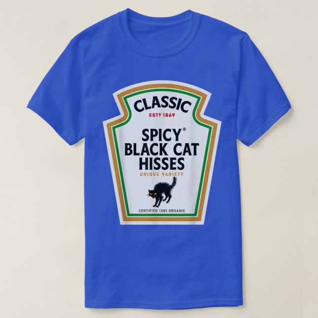 T-shirt Halloween Bouteille de fronton épicé Chat noir His (Design devant)