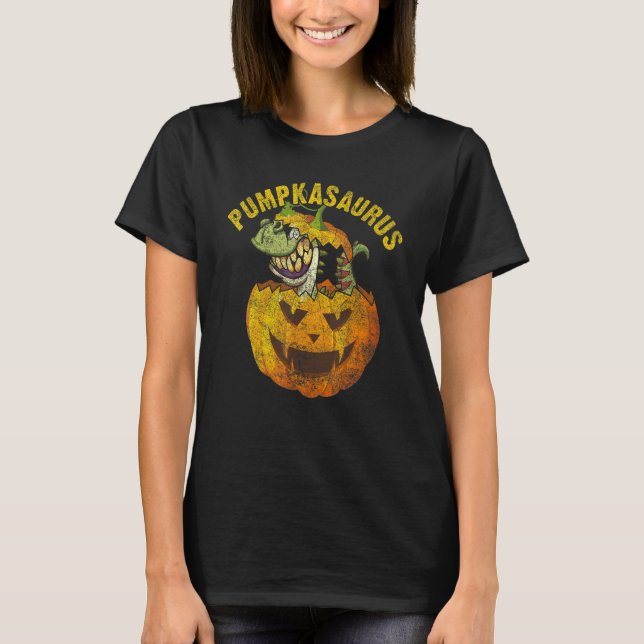 T-shirt Halloween Boys Men Pumpkasaurus Dinosaur Pumpkin   (Devant)