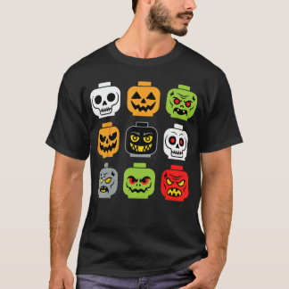 T-shirt Halloween Building Brick Head Adult Men Youth Boy 