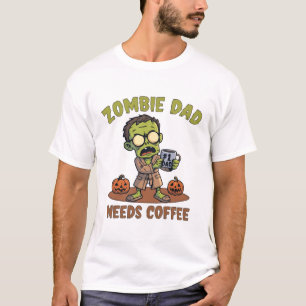 T-Shirt Halloween Café Papa Zombie pour les pères