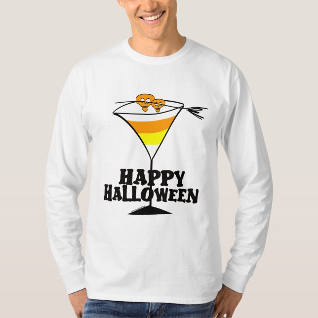 T-shirt Halloween Candy Corn Martini (Devant)