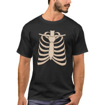T-Shirt Halloween Carton Cage Thoracique Hommes