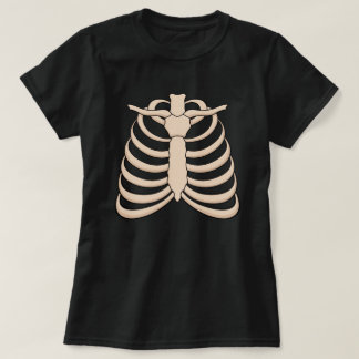 T-Shirt Halloween Cartoon Cage Thoracique Femme