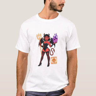 T-shirt Halloween Cartoon Succubus - Sombre et Jouant
