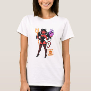 T-shirt Halloween Cartoon Succubus - Sombre et Jouant