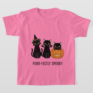 T-shirt Halloween cats with a pumpkin 