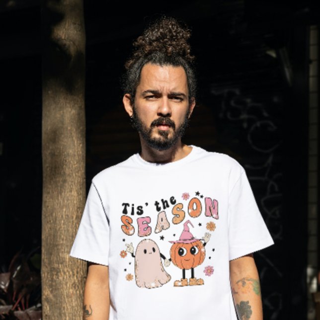 T-SHIRT HALLOWEEN C'EST LA SAISON GHOST & CITROUILLE (Créateur téléchargé)