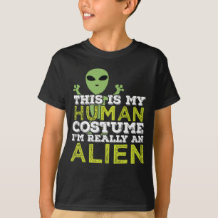 T-shirt Halloween C'Est Mon Costume Humain Vraiment Un Ali