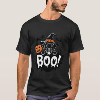 T-shirt Halloween Chapeau de Sorcière Citrouille Labrador 