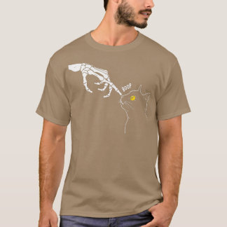 T-shirt Halloween Chat noir Lover Skeleton botte main drôl