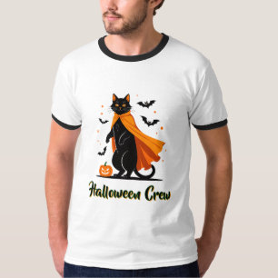 T-shirt Halloween Chat Noir Pumkin