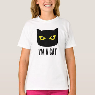 T-shirt Halloween chat noir yeux jaunes Je suis un chat