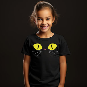 T-Shirt Halloween Chat visage Yellow Eyes Whiskers
