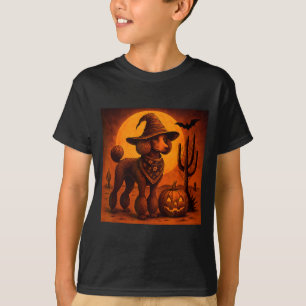 T-shirt Halloween Chien Poodle Cowboy Occidental Années 90