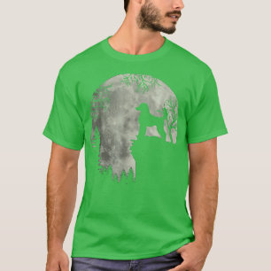 T-shirt Halloween Chien Poodle Tee Poodle Chien Moon En F