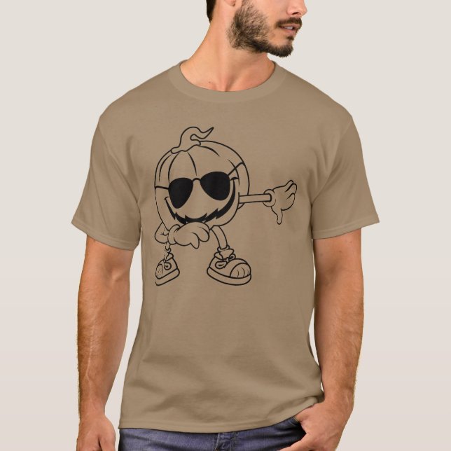 T-shirt Halloween Citrouille avec Sunglass Funny Halloween (Devant)
