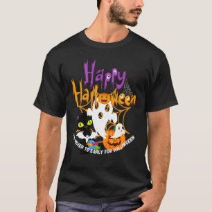 T-shirt Halloween Citrouille Chats Noirs Friandises Hallow