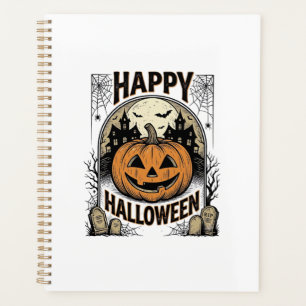 T-shirt Halloween Citrouille Cimetière Vintage Art