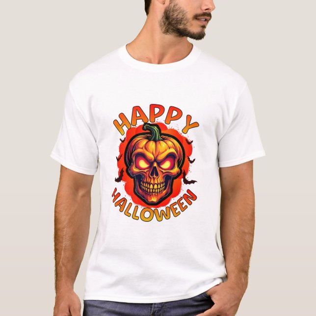 T-shirt Halloween Citrouille Crâne délice (Devant)