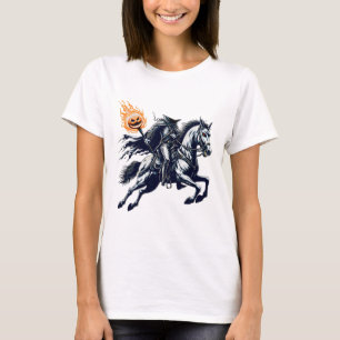 T-shirt Halloween Citrouille de peur sans tête Horseman