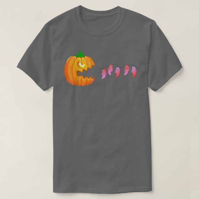 T-shirt Halloween Citrouille Drôle Fantômes Garçons Enfant (Design devant)