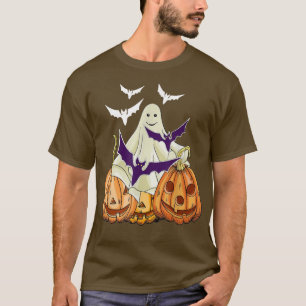 T-shirt Halloween Citrouille Fantômes chauves-souris autom