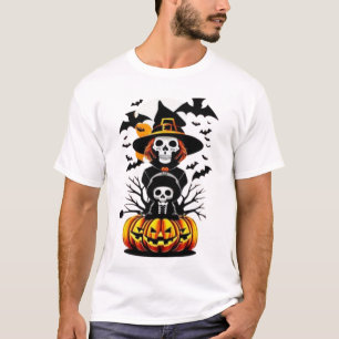 T-shirt Halloween citrouille Skull