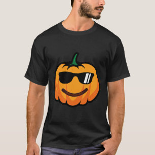 T-shirt Halloween Citrouille Sourire Visage Sungles Costum