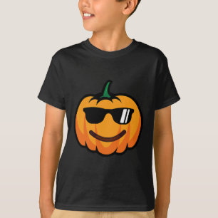 T-shirt Halloween Citrouille Sourire Visage Sungles Costum