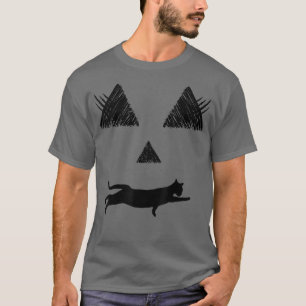 T-shirt Halloween citrouilles cils de chat Jack-o'-lantern
