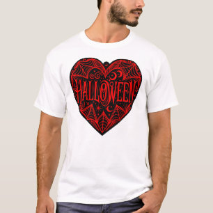 T-shirt Halloween Cœur, Cœur Noir en forme, Vacances