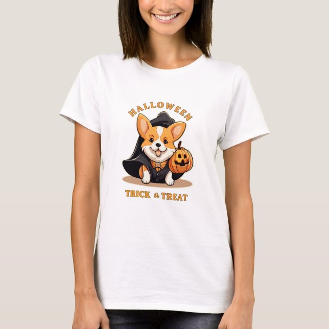 T-shirt Halloween Corgi (Devant)