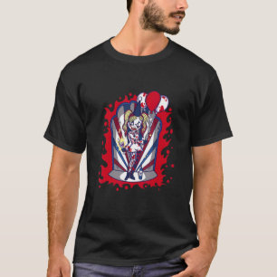 T-shirt Halloween Costume Carnaval Bloody Scary Clown Figu