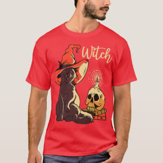 T-shirt Halloween Costume Chat Noir Sorcière Casquette & L