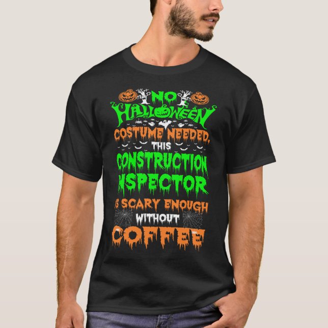 T-shirt Halloween Costume de construction inspecteur de la (Devant)