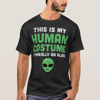 T-shirt Halloween Costume Humain Im Alien Drôle Hommes Fem