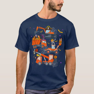 T-shirt Halloween Crane Truck Construction Pumpkin Toddler