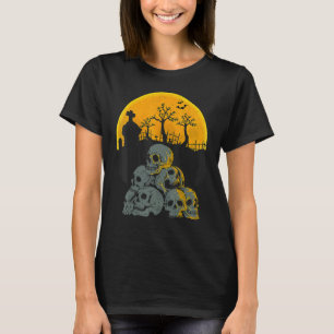 T-shirt Halloween Crânes Tête Lune Skeleton Costume Enfant