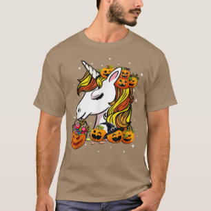 T-shirt Halloween Cute Candy Corn Unicorn Halloween Pumpki