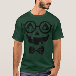 T-shirt Halloween Cute Jack-o'-lantern Nerd Citrouille Fac