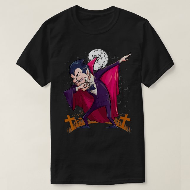 T-shirt Halloween Dabbing Dracula Dab Vampire drôle C faci (Design devant)